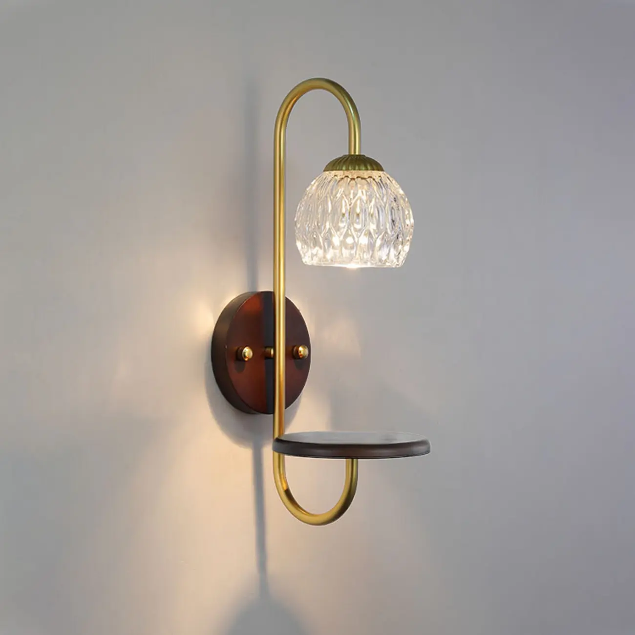 Modern Wood and Glass Wall Sconce for Indoor Decor Image - 2 | homeyfad