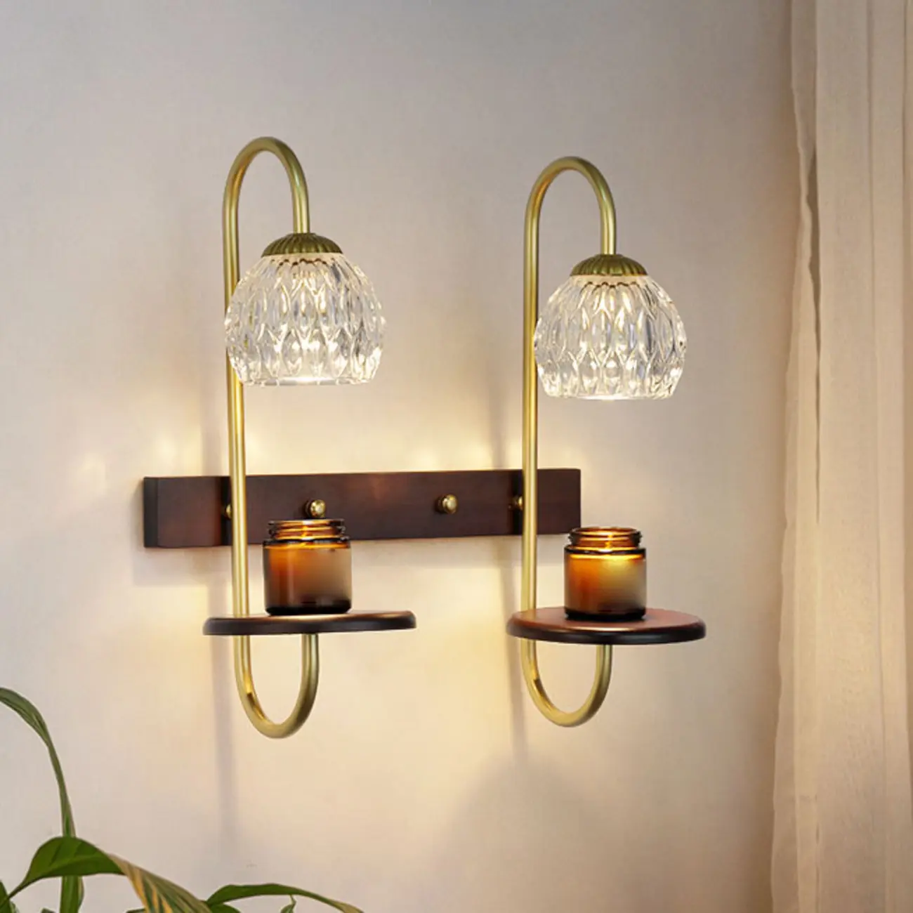 Modern Wood and Glass Wall Sconce for Indoor Decor Image - 12 | homeyfad