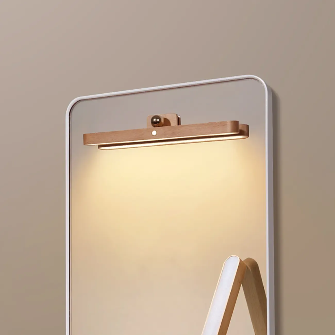 Minimalist Natural Wood Straight LED Vanity Light Image - 4