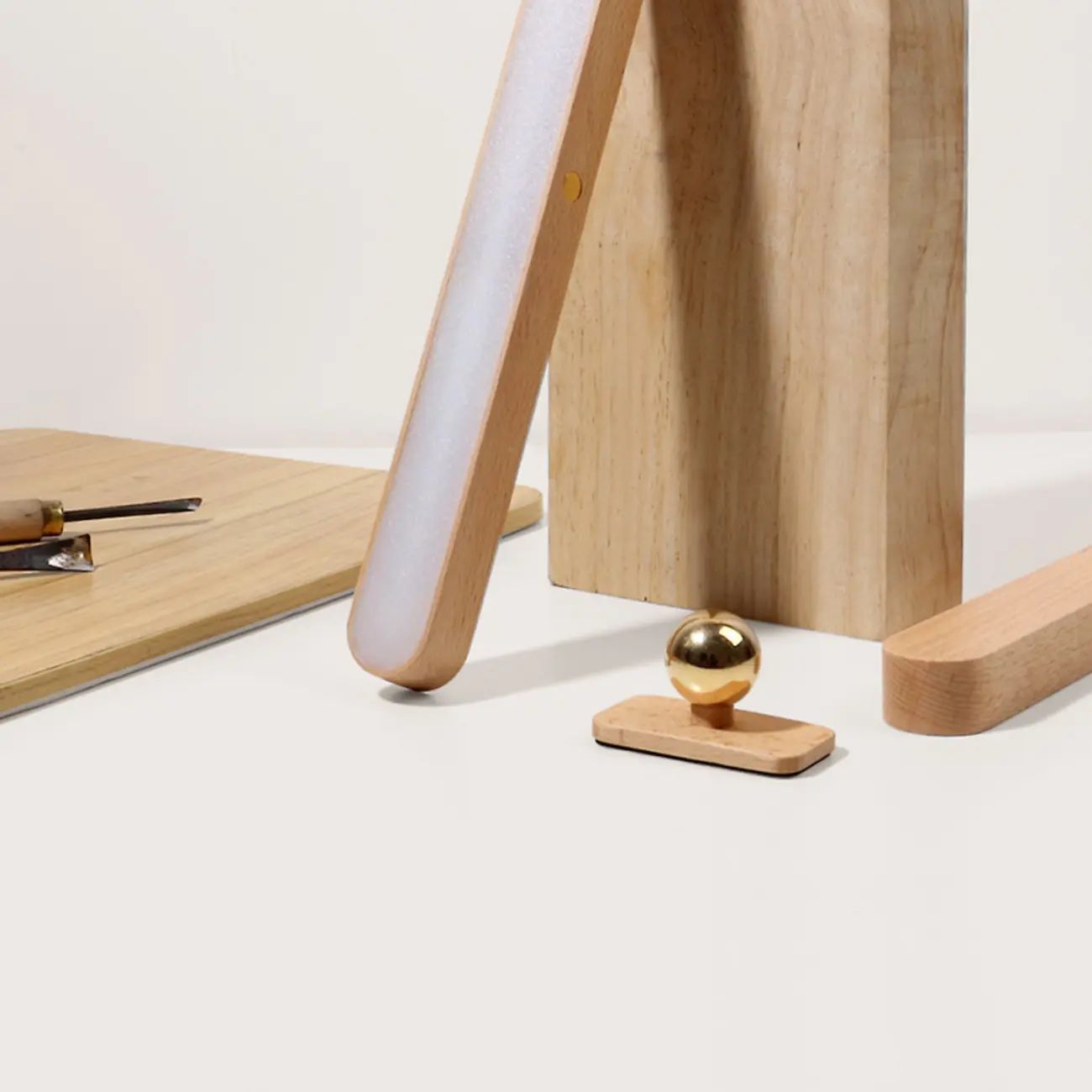 Minimalist Natural Wood Straight LED Vanity Light Image - 6 | homeyfad