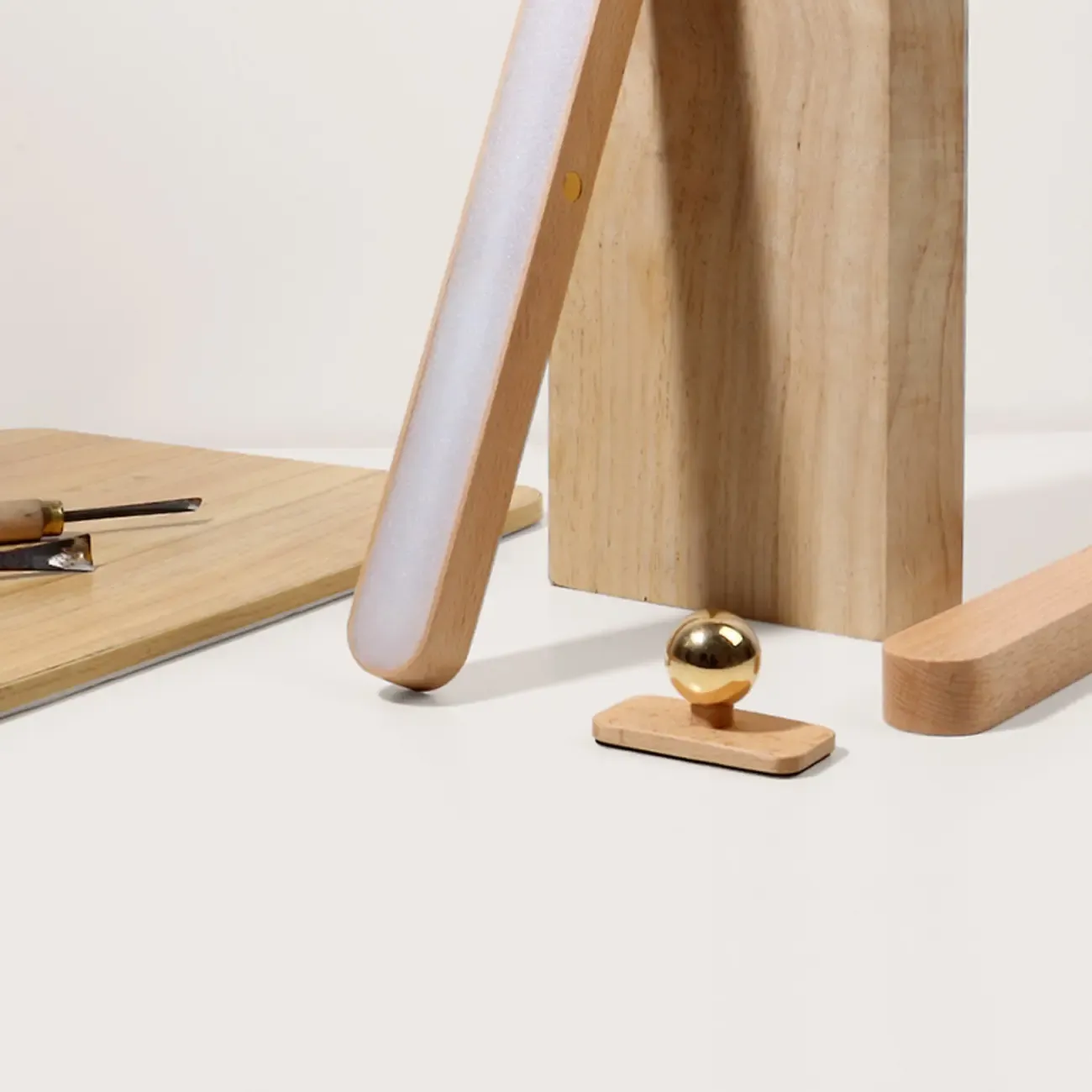 Minimalist Natural Wood Straight LED Vanity Light Image - 6