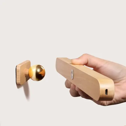 Minimalist Natural Wood Straight LED Vanity Light Image - 8