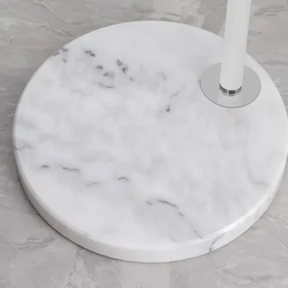 Modern Chrome White Flower Shade Arc Floor Lamp