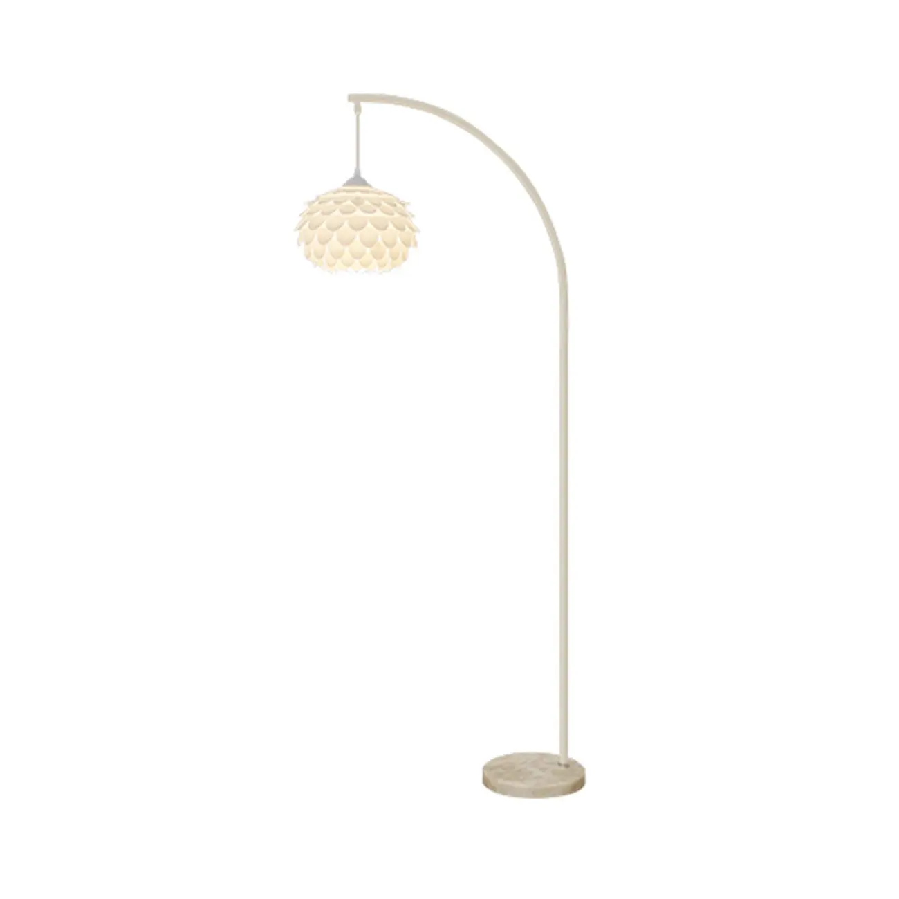 Modern Chrome White Flower Shade Arc Floor Lamp | homeyfad