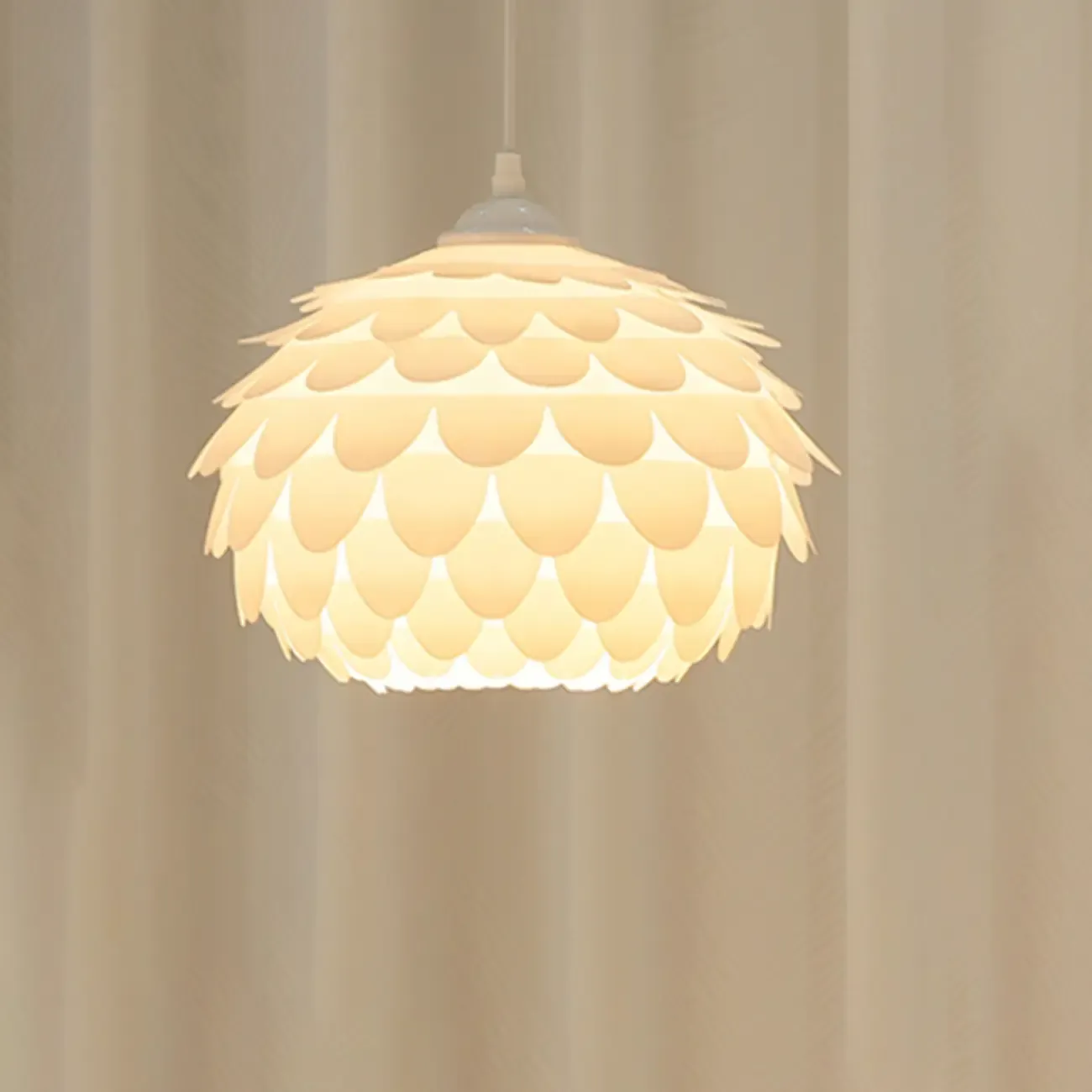 Modern Chrome White Flower Shade Arc Floor Lamp