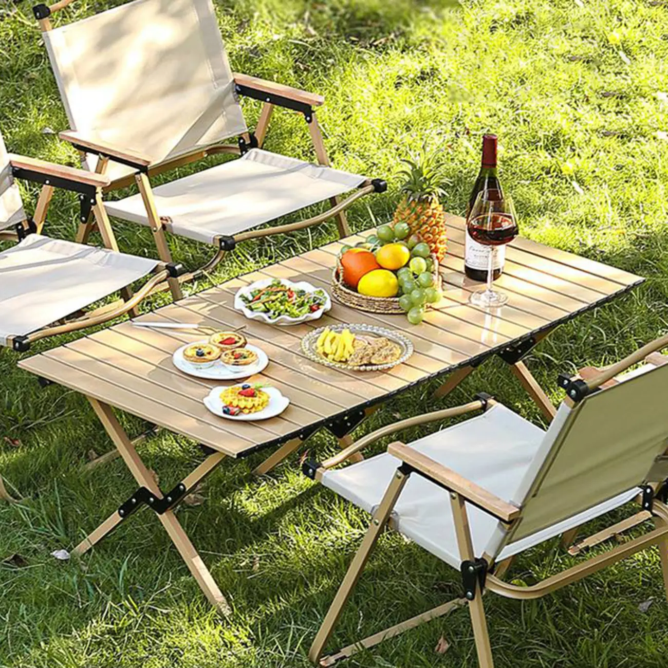 Removable Steel Outdoor Folding Dining Table Image - 2 | homeyfad