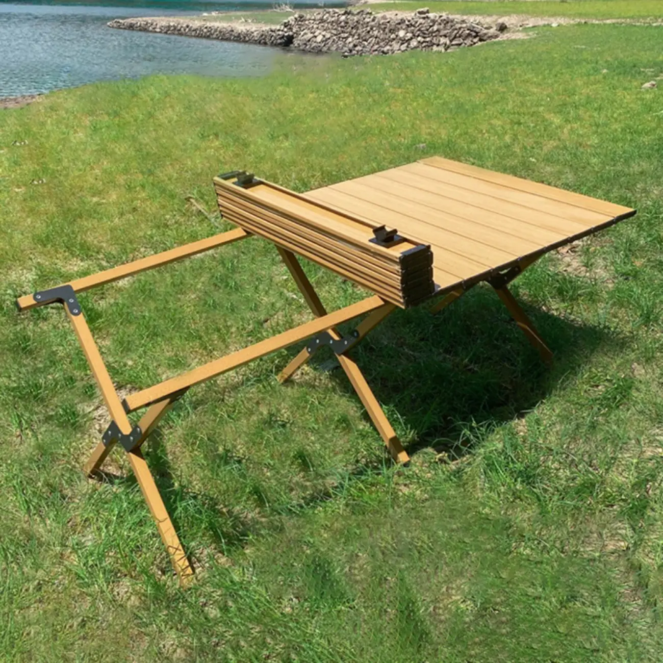 Rectangular Removable Wood Outdoor Dining Table Image - 2 | homeyfad