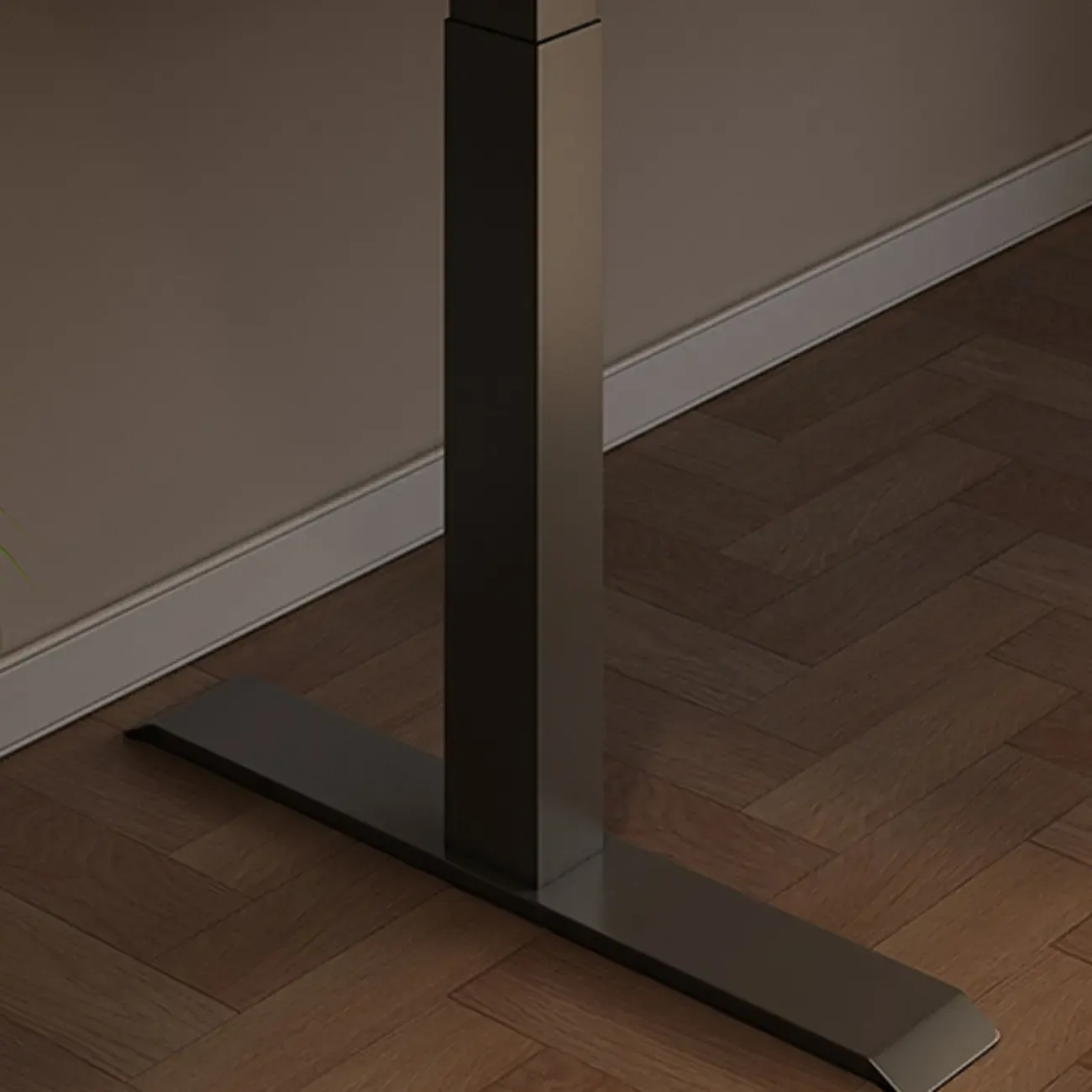 Industrial Sintered Stone Grey Adjustable Standing Office Desk Image - 8