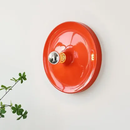 Modish Metallic Multi-Color Round Shadeless Wall Sconce Image - 1