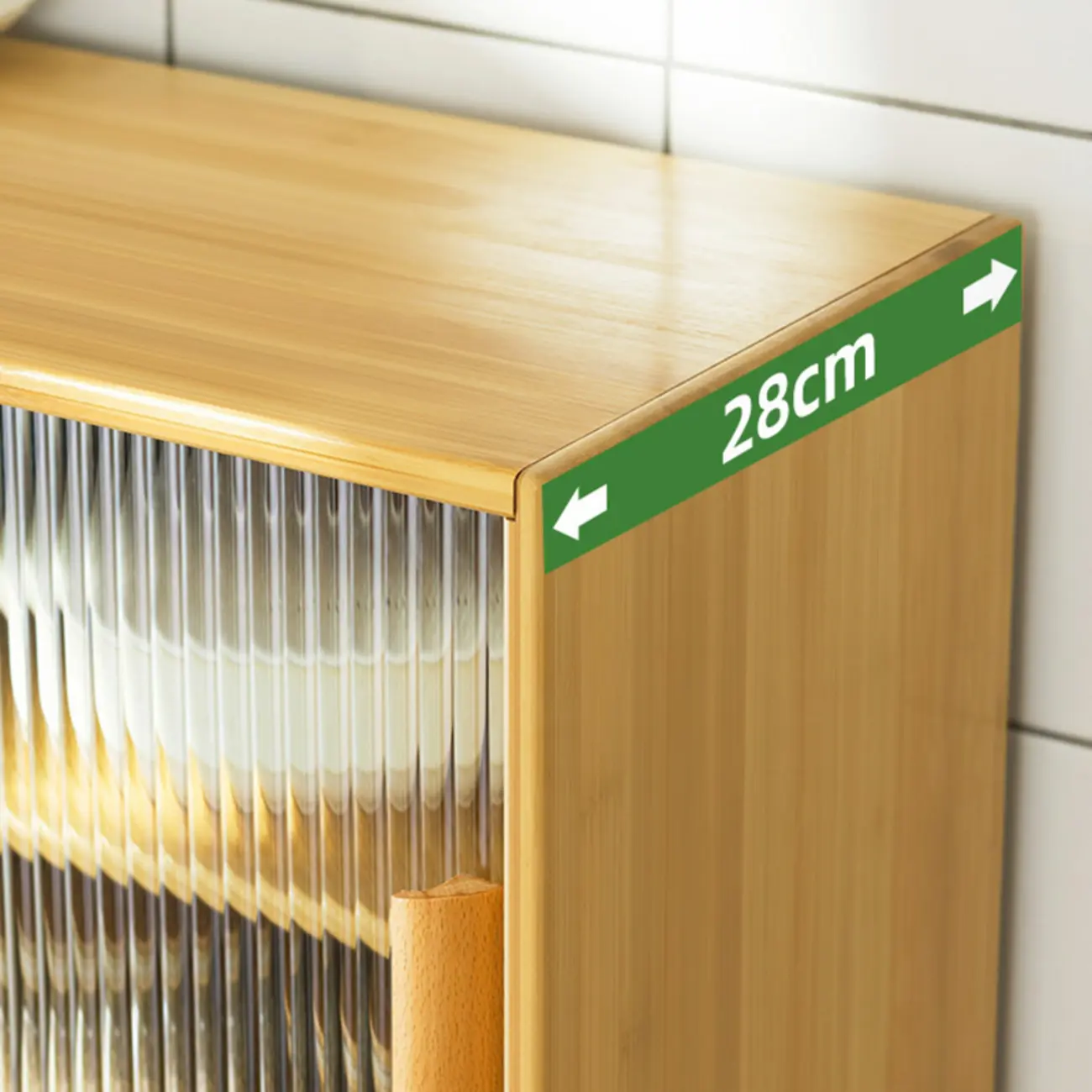 Bamboo Glass Door Display Cabinet for Kitchen Image - 20 | homeyfad