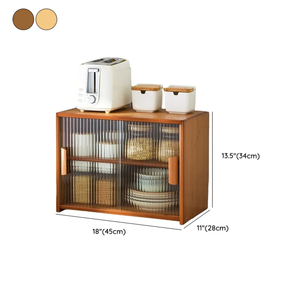 Bamboo Glass Door Display Cabinet for Kitchen Image - 32 | homeyfad