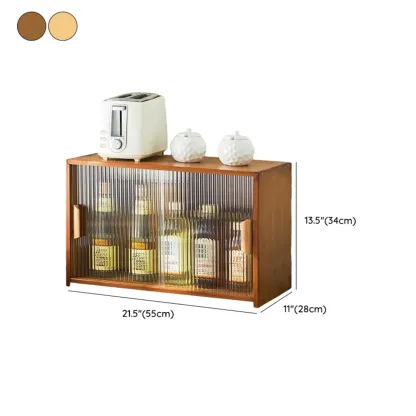 Bamboo Glass Door Display Cabinet for Kitchen Image - 33