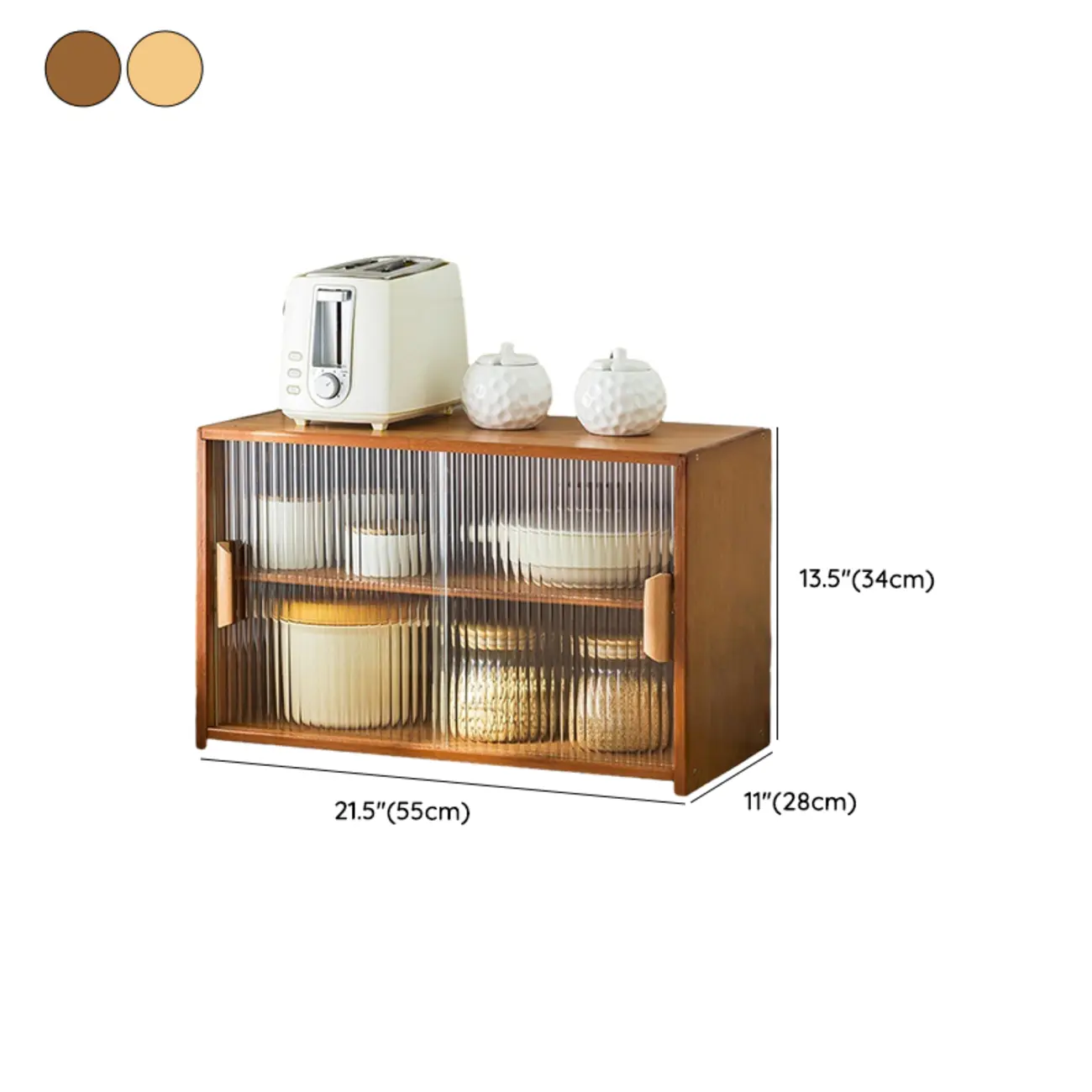 Bamboo Glass Door Display Cabinet for Kitchen Image - 34 | homeyfad