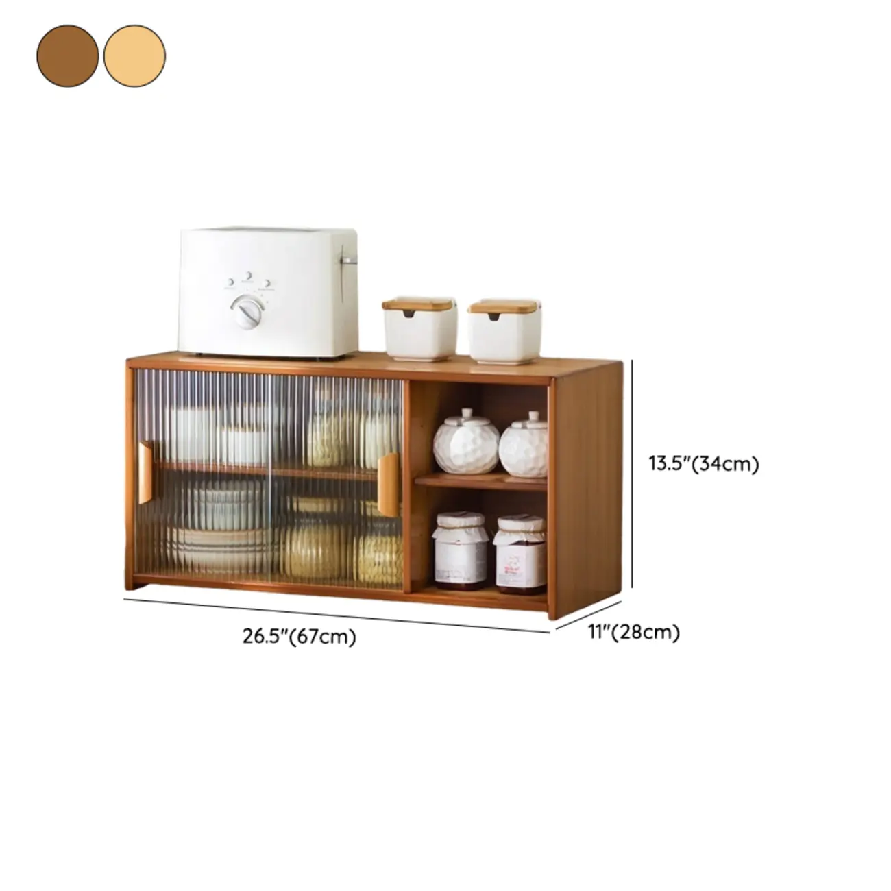 Bamboo Glass Door Display Cabinet for Kitchen Image - 38 | homeyfad