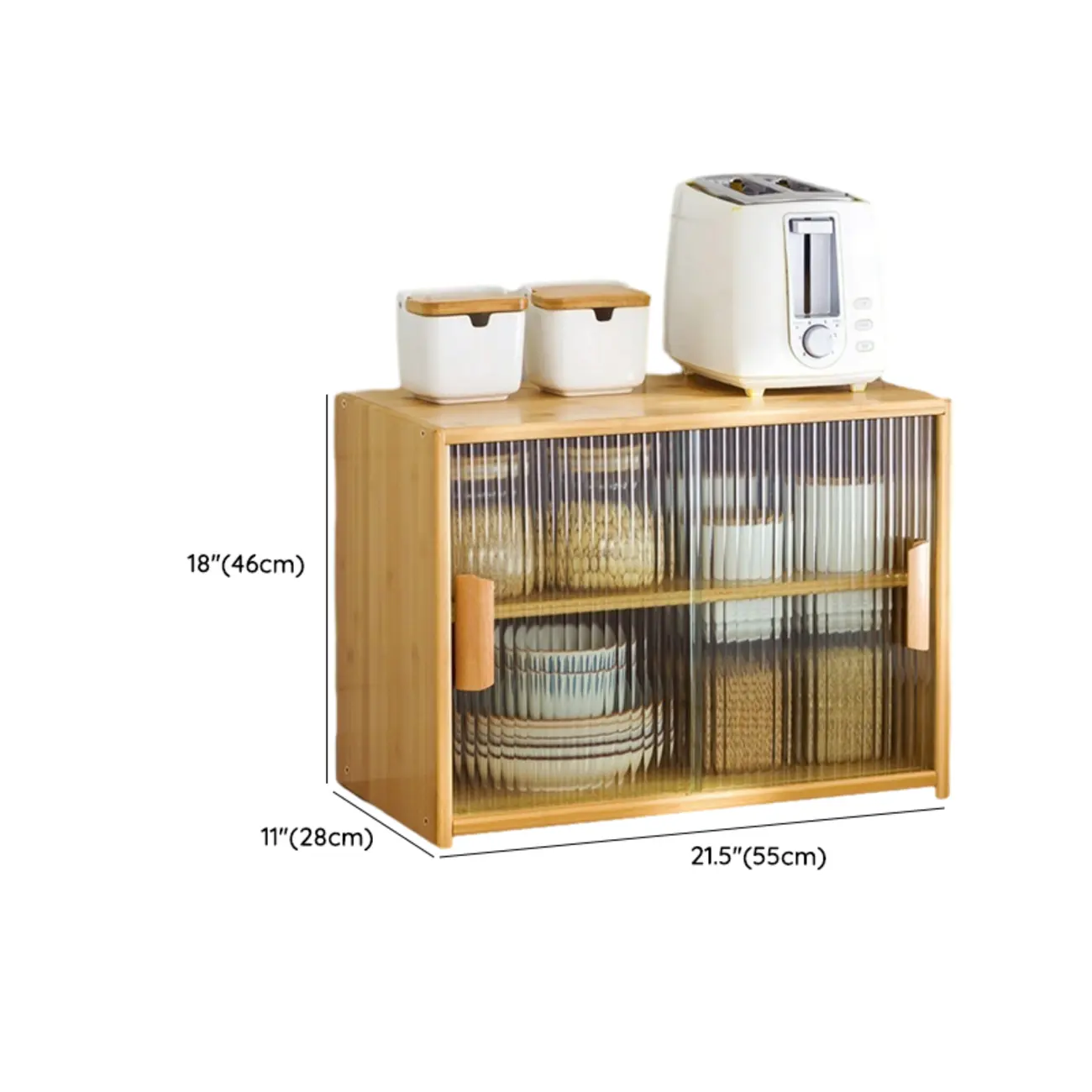 Bamboo Glass Door Display Cabinet for Kitchen Image - 40 | homeyfad