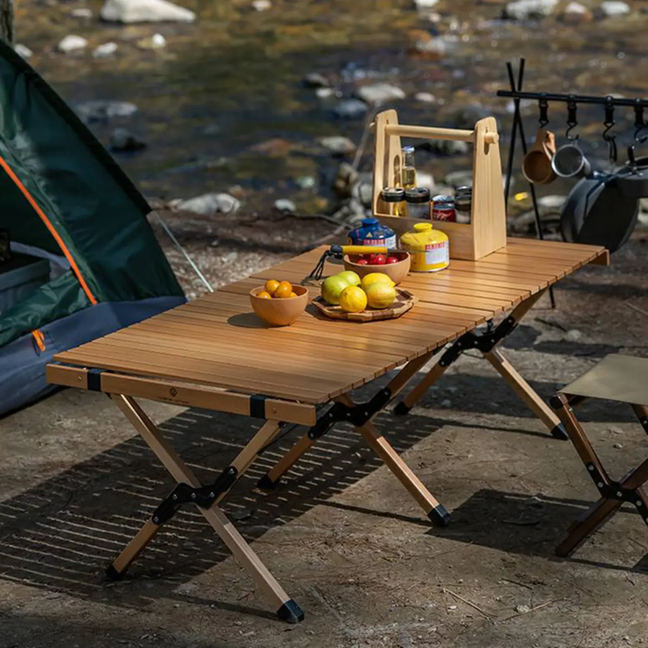 Modern Foldable Rectangle Wood Outdoor Dining Table Image - 1 | homeyfad