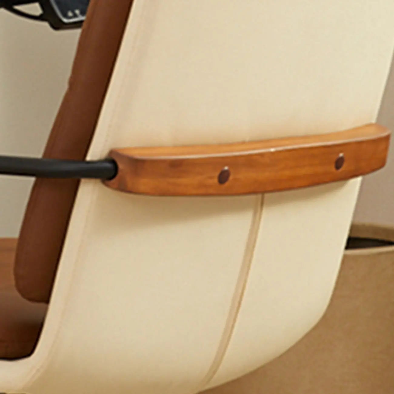 Modern Brown Upholstered Adjustable Swivel Office Chair Image - 3 | homeyfad