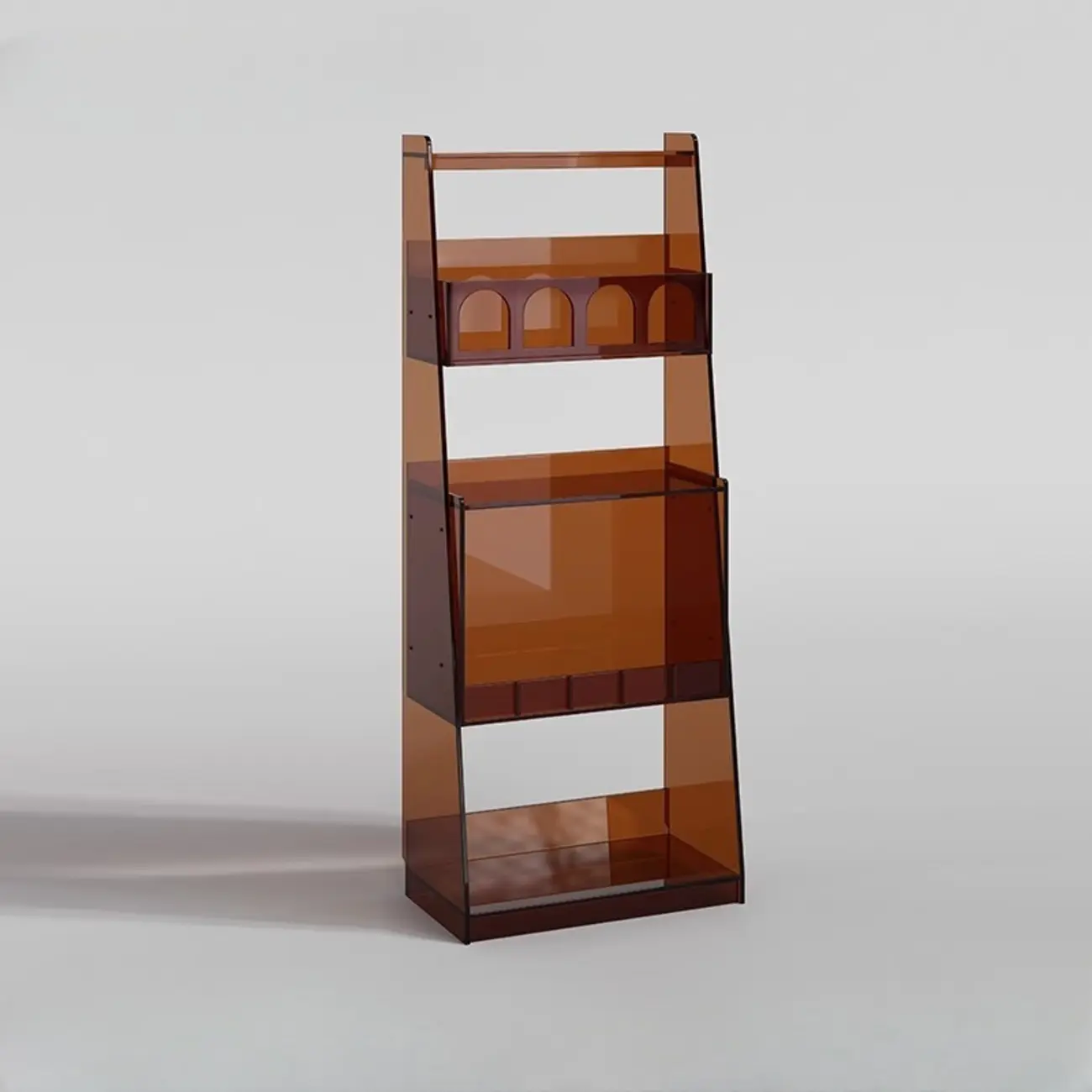 Narrow 4-Tier Black Acrylic Ladder Bookcase Image - 4 | homeyfad