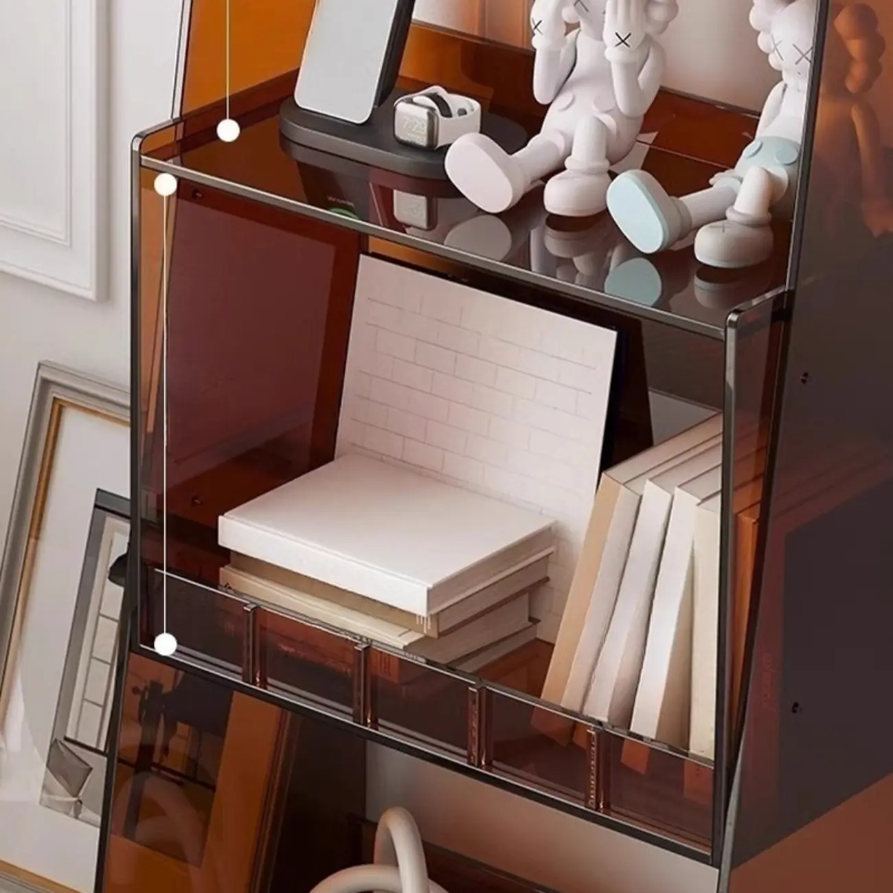 Narrow 4-Tier Black Acrylic Ladder Bookcase Image - 10 | homeyfad