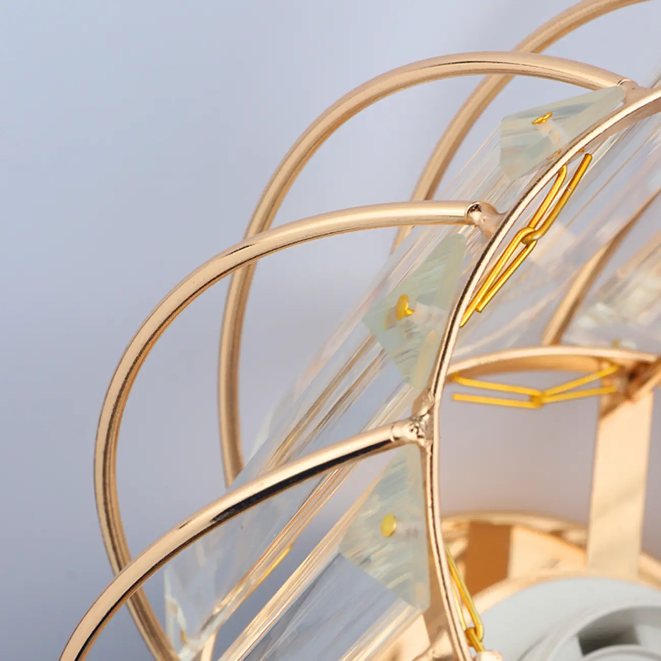 Modern Crystal Semi Flush Ceiling Light for Aisle Image - 9 | homeyfad