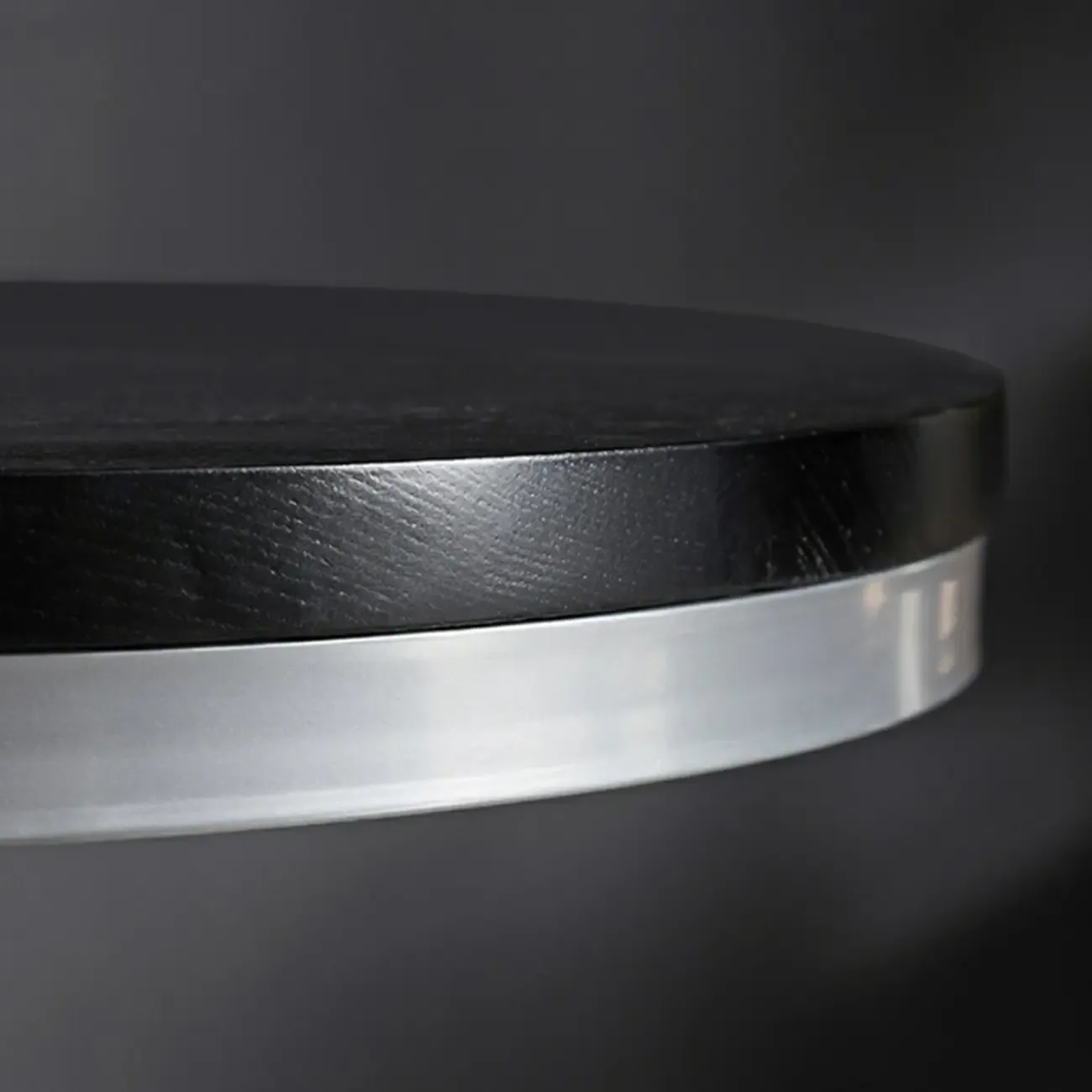 Industrial Black Wood Round Adjustable Height Bar Table Image - 8