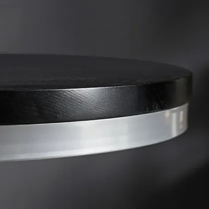 Industrial Black Wood Round Adjustable Height Bar Table Image - 8