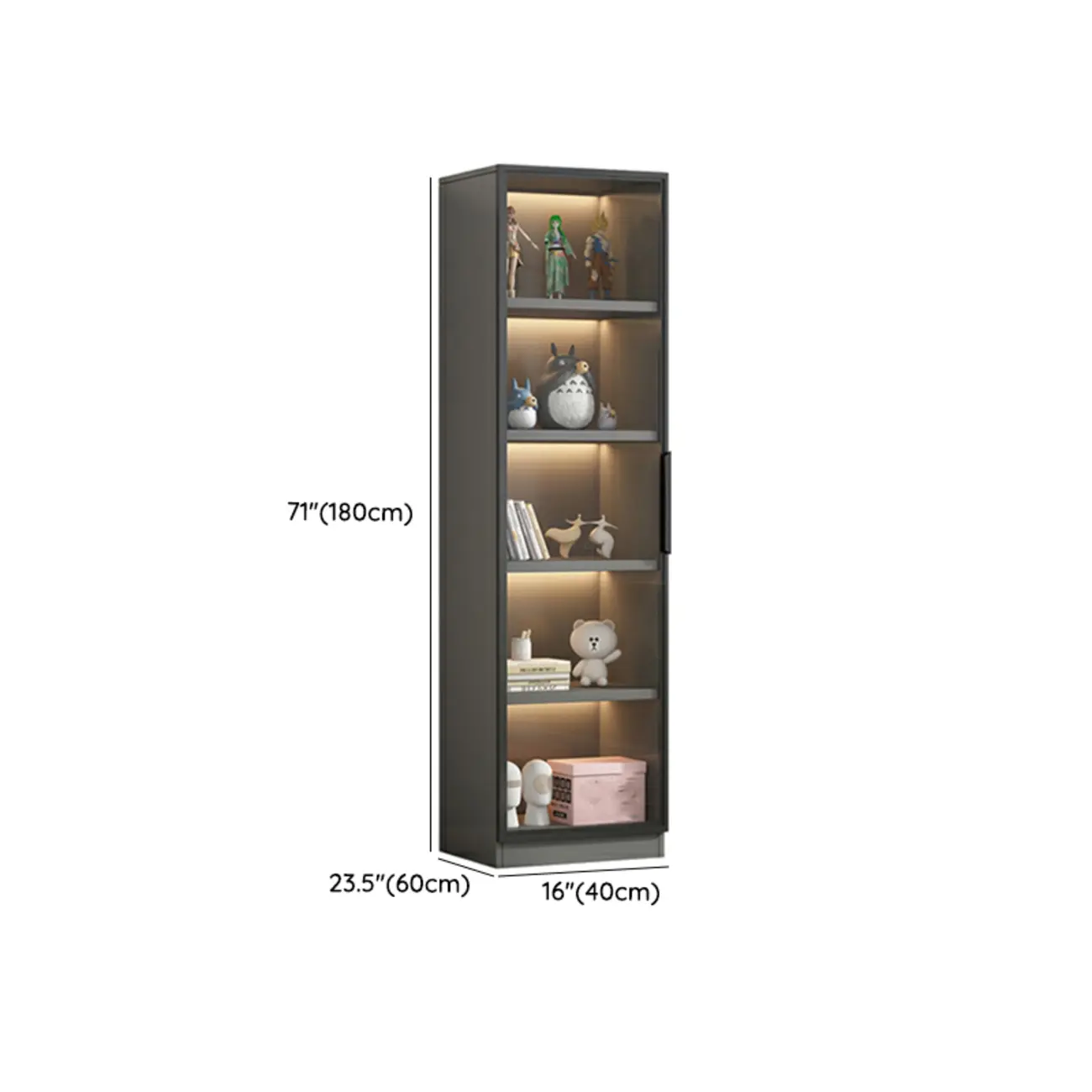 Simple Modern Gray Clear Cover Wooden Display Cabinet Image - 44 | homeyfad