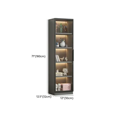 Simple Modern Gray Clear Cover Wooden Display Cabinet Image - 50