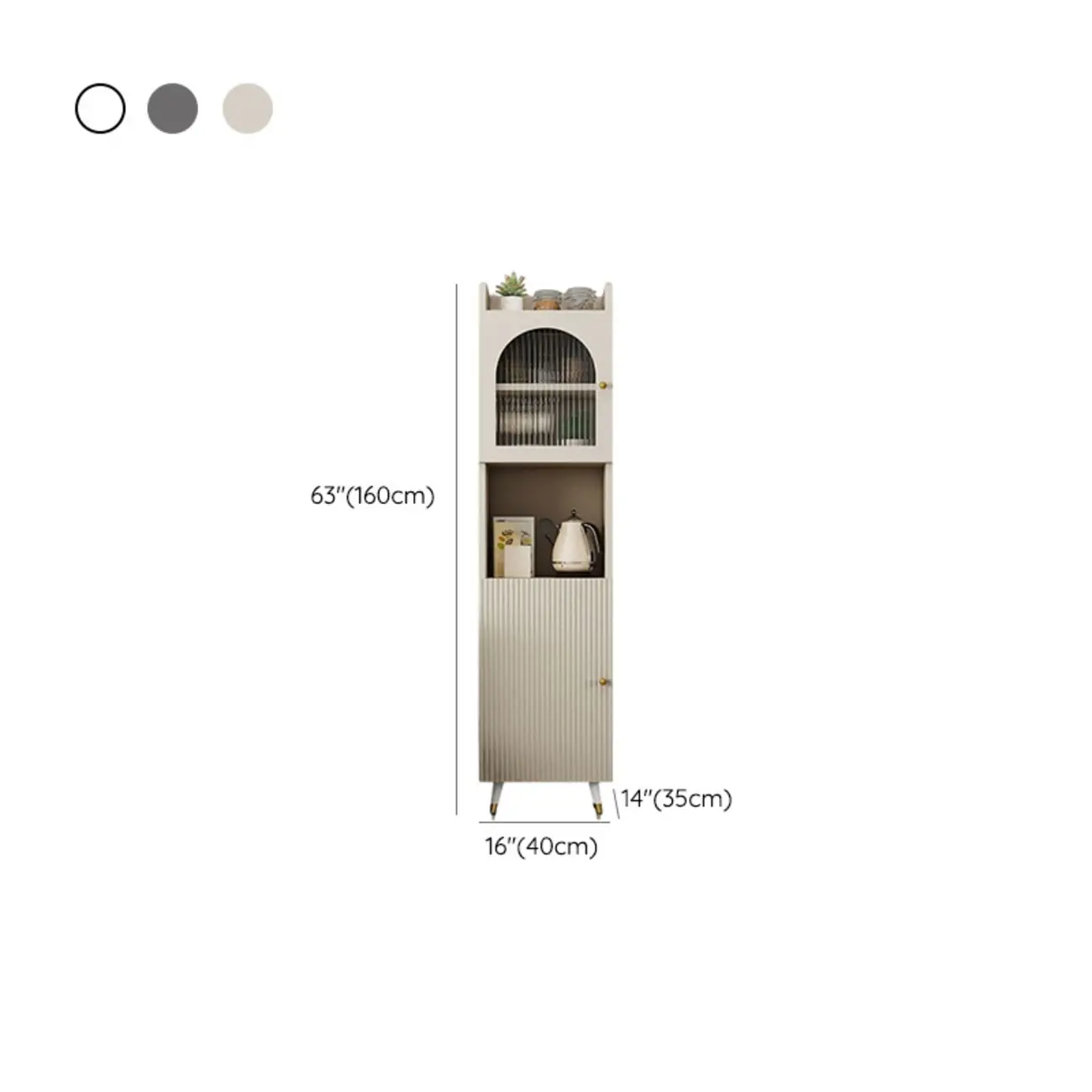 Modern White Wood Glass Storage Cabinet with Tray Top Image - 20 | homeyfad