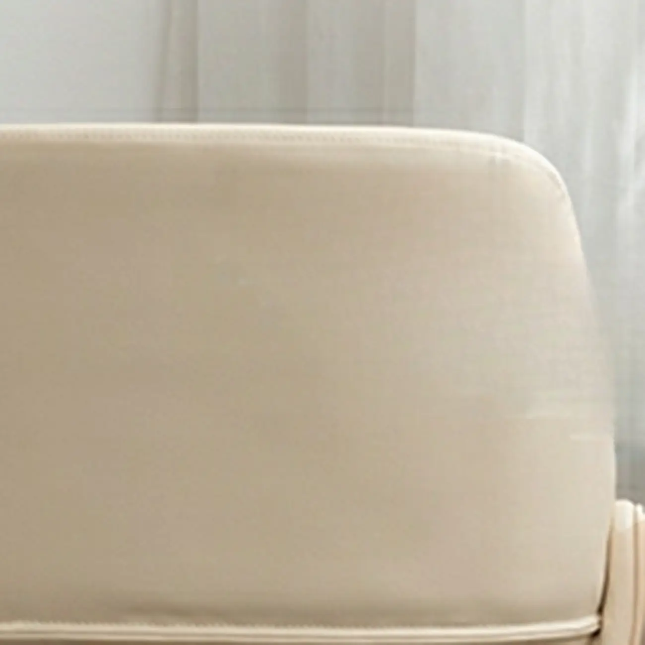 Open-Back Beige Office Chair with Casters Image - 8 | homeyfad