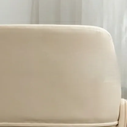 Open-Back Beige Office Chair with Casters Image - 8