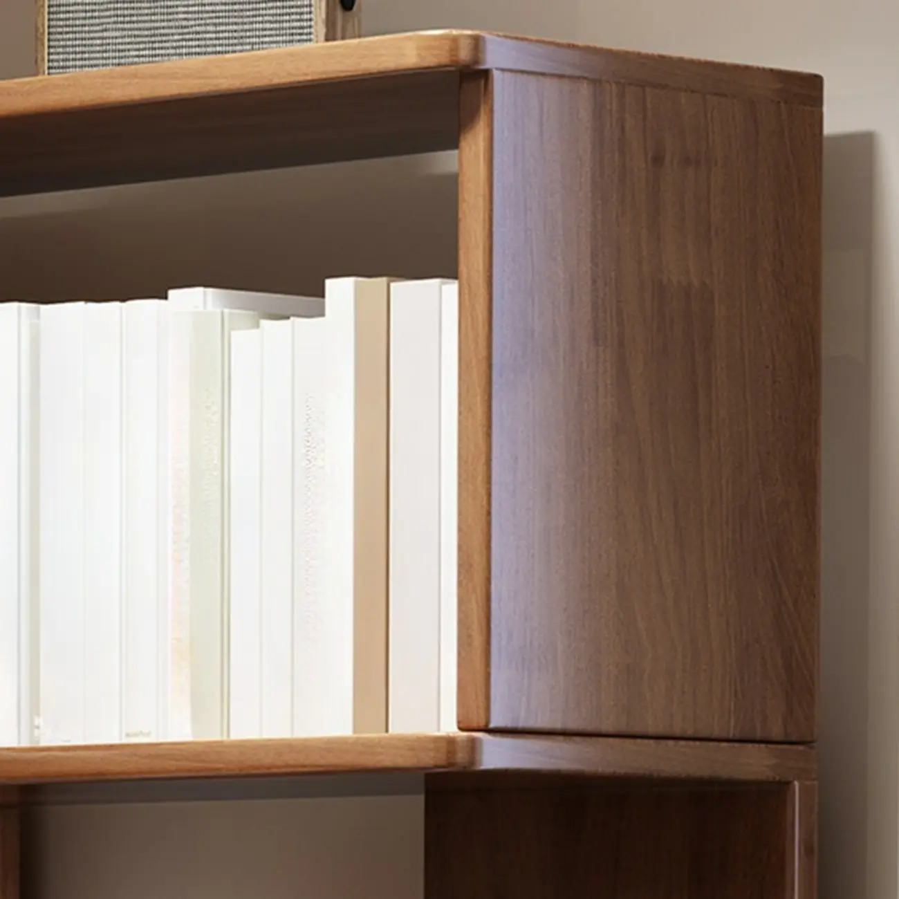 Grey Wood 5-Tier Open Corner Display Bookcase Image - 7 | homeyfad