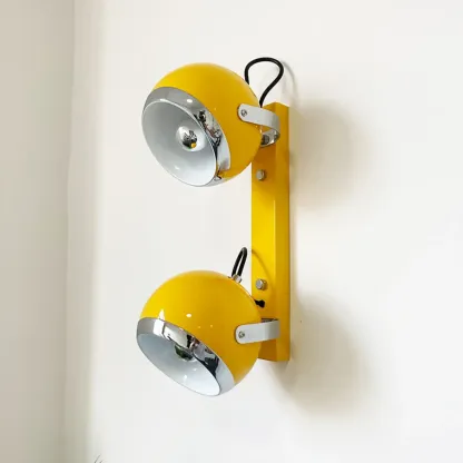 Retro Metal Yellow Red Adjustable Wall Sconce Image - 2