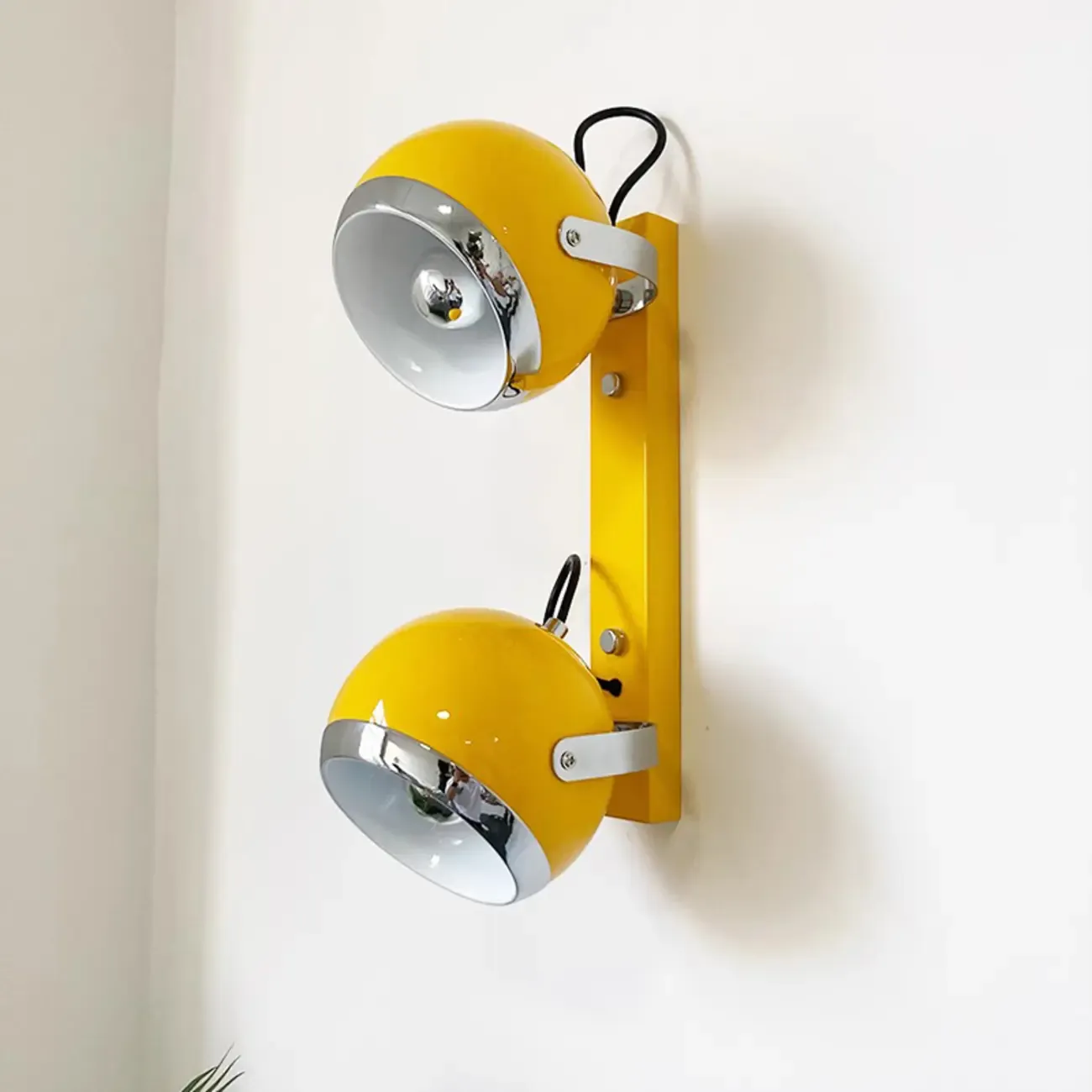 Retro Metal Yellow Red Adjustable Wall Sconce Image - 3