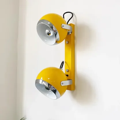 Retro Metal Yellow Red Adjustable Wall Sconce Image - 3