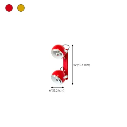 Retro Metal Yellow Red Adjustable Wall Sconce #size