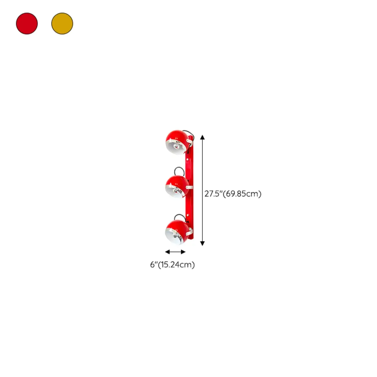 Retro Metal Yellow Red Adjustable Wall Sconce Image - 13