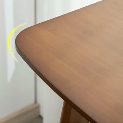 Simple Brown Bamboo 4-Leg Trestle Bar Tables Image - 11