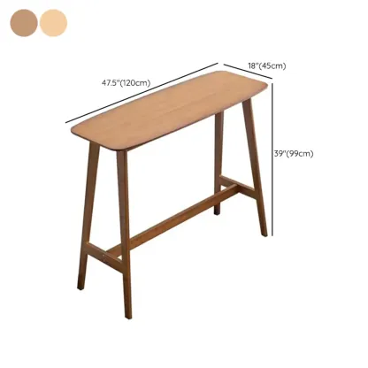 Simple Brown Bamboo 4-Leg Trestle Bar Tables #size