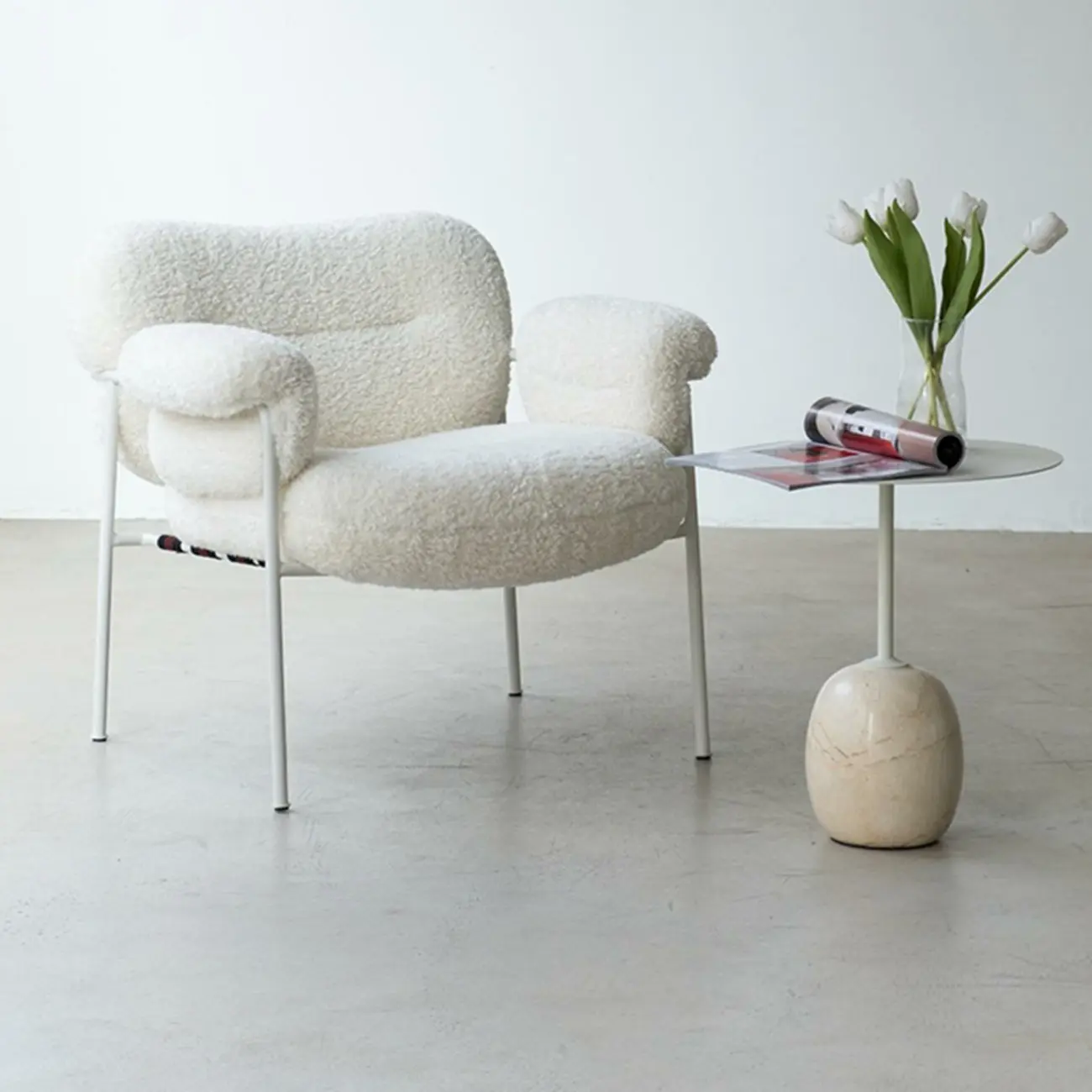 Contemporary Fabric Accent Chair with Tufting for Living Room Image - 8 | homeyfad