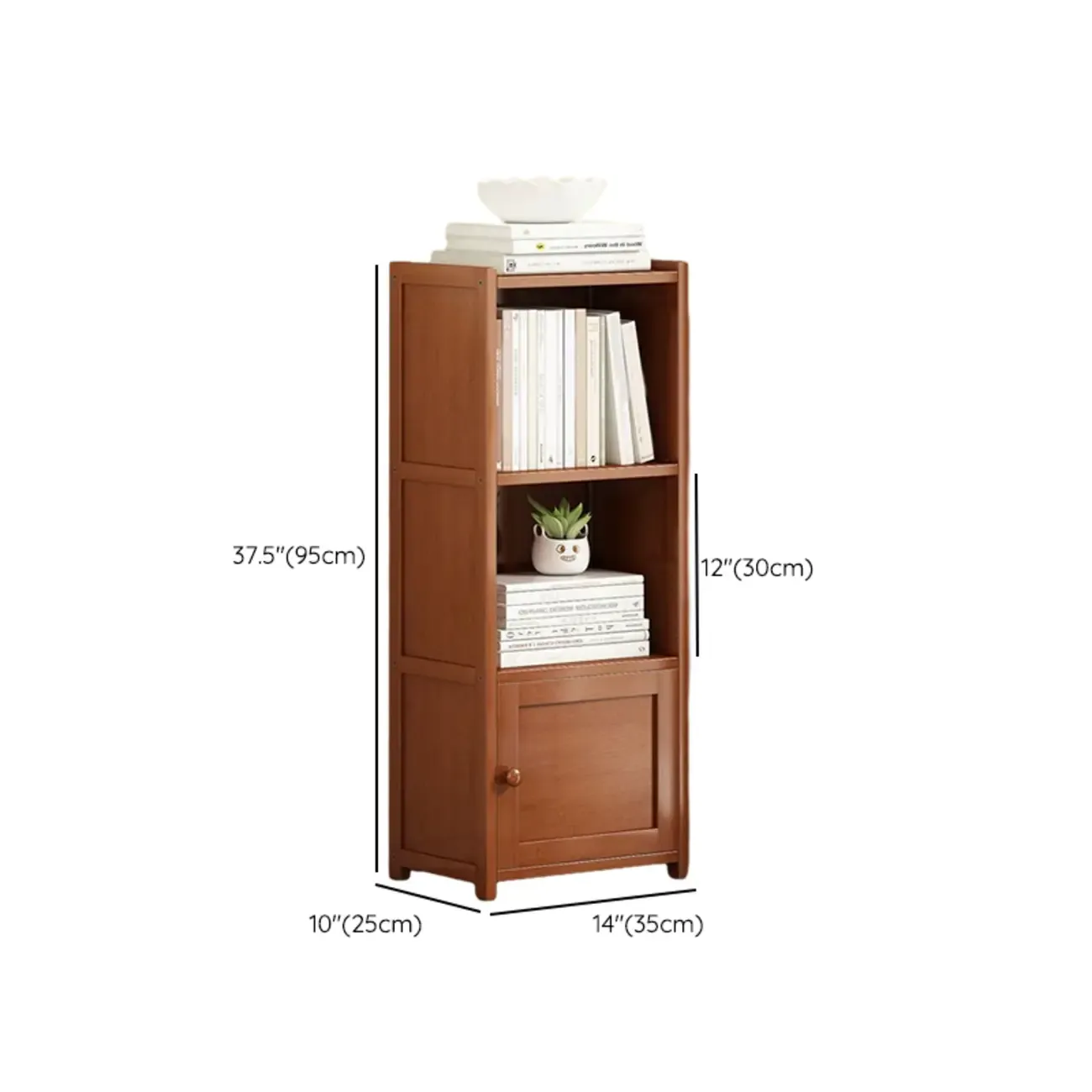 Geometric Multi-Layer Brown Wooden Storage Corner Cabinet Image - 18