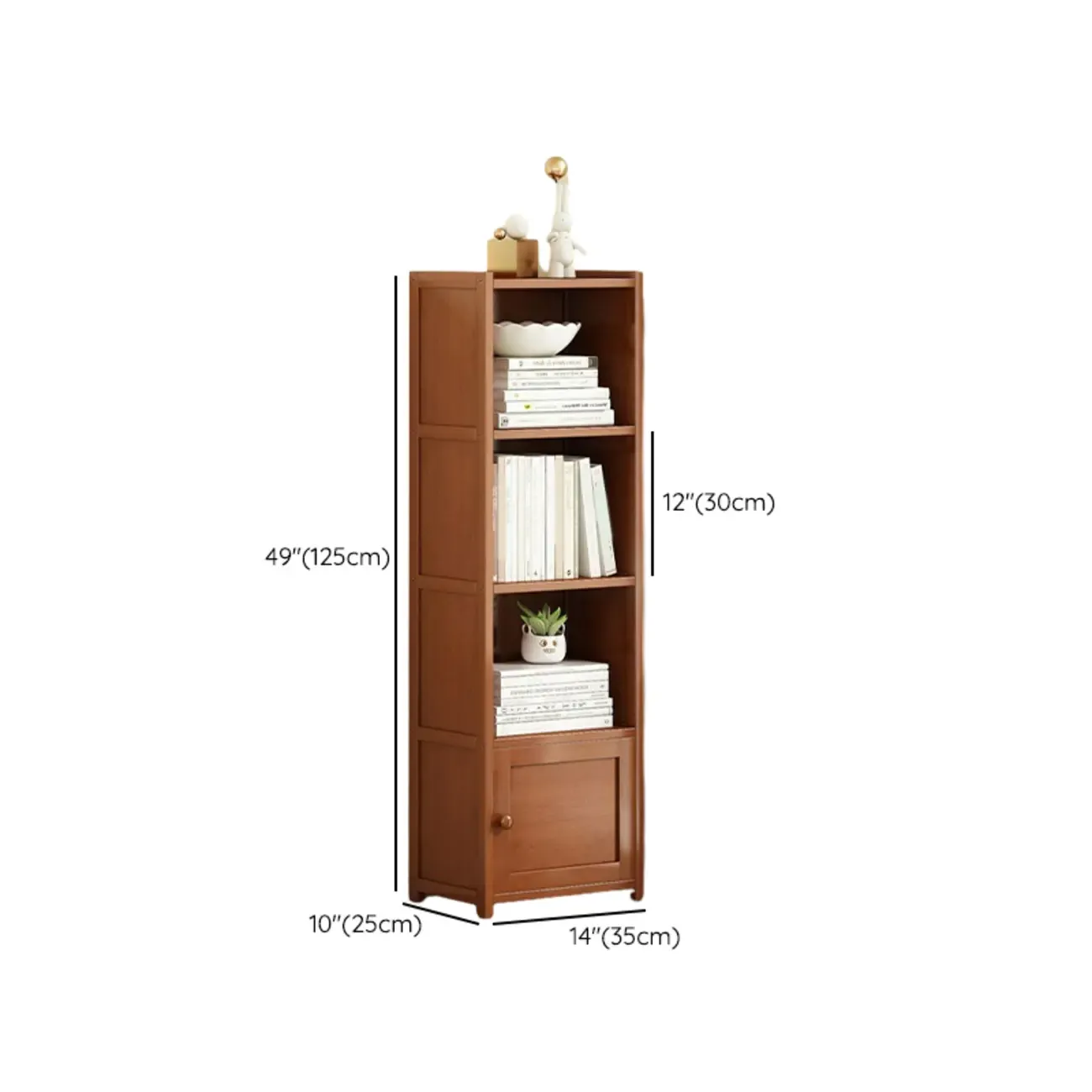 Geometric Multi-Layer Brown Wooden Storage Corner Cabinet Image - 19
