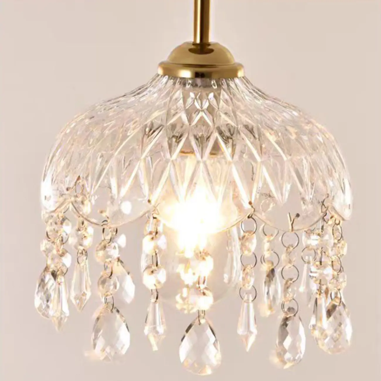 Exquisite Crystal Semi-Flush LED Ceiling Light for Indoor Image - 8 | homeyfad