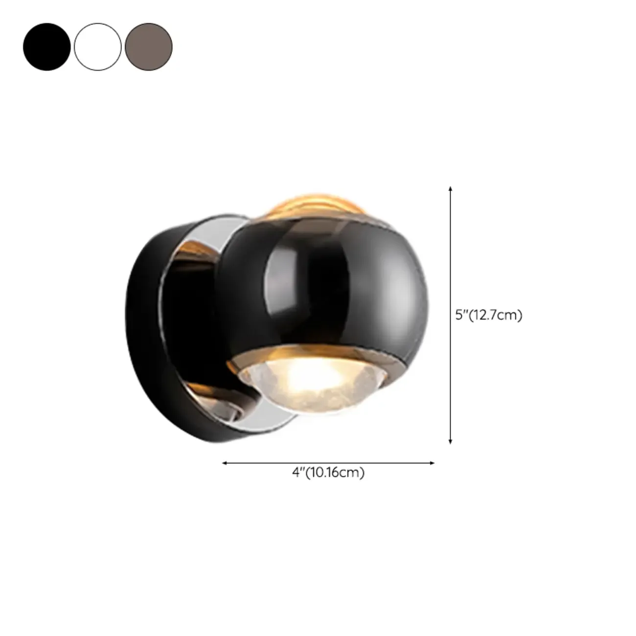Modern 2-Light Globe Adjustable Wall Sconce #size