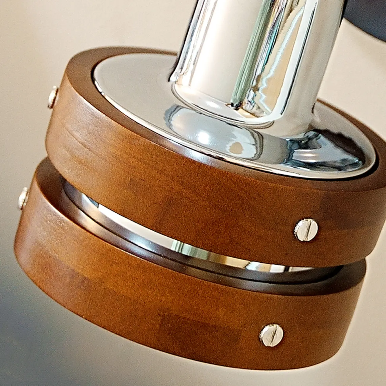 Contemporary Simplicity Walnut Chrome Wall Sconce Image - 6 | homeyfad