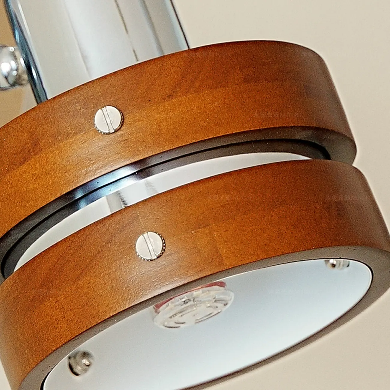 Contemporary Simplicity Walnut Chrome Wall Sconce Image - 7 | homeyfad