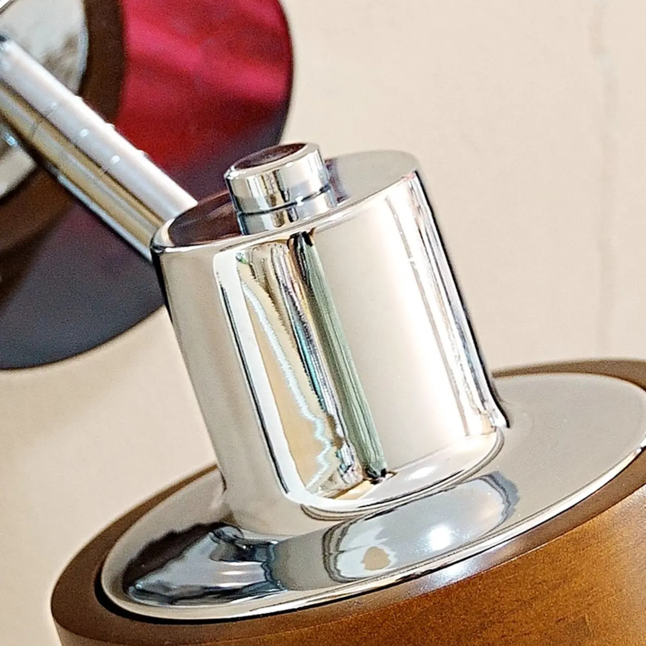 Contemporary Simplicity Walnut Chrome Wall Sconce Image - 8 | homeyfad