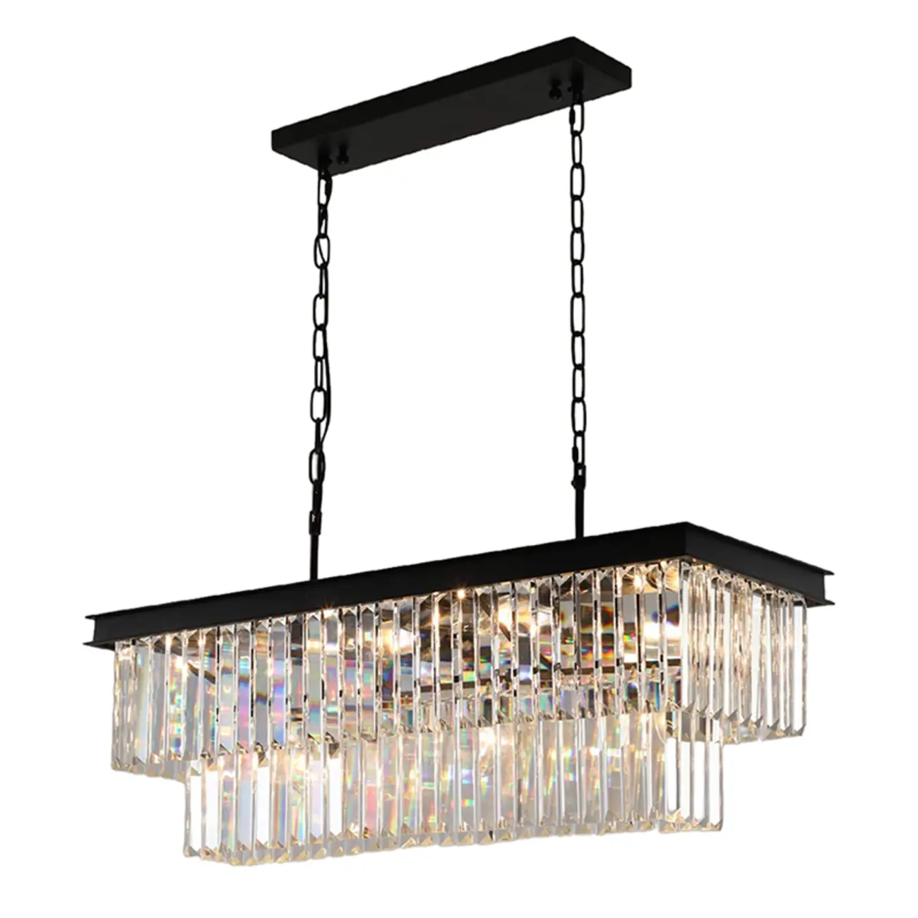 Modern 2-Tier Crystal Pendant Lighting for Kitchen Island Image - 5 | homeyfad