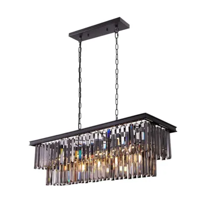 Modern 2-Tier Crystal Pendant Lighting for Kitchen Island Image - 6