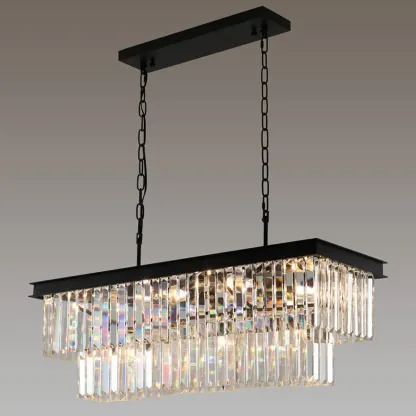 Modern 2-Tier Crystal Pendant Lighting for Kitchen Island Image - 7
